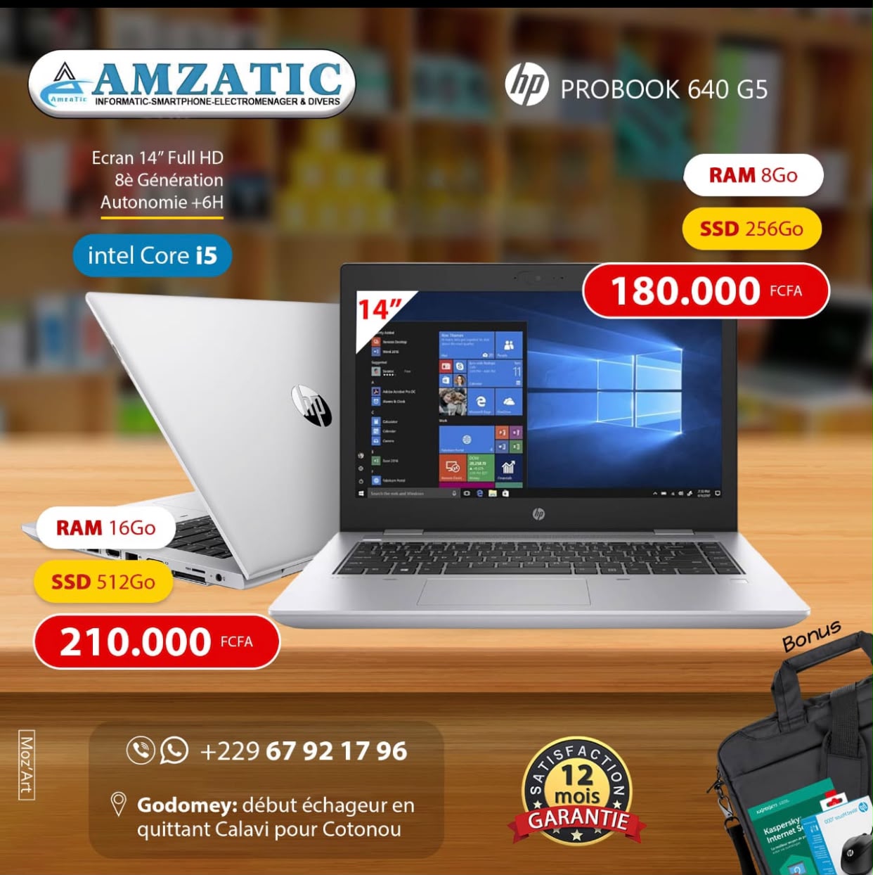 PC Portable HP ProBook 640 G5 – Intel Core i5 8è Génération - Écran 14" FHD - RAM 8Go - SSD 256Go